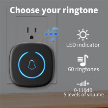 Split Type Door and Window Sensor Door Magnet Sensor 60 Songs Protection Security Anti-Theft Volume Reminder EU Black