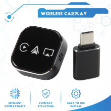 Adaptador Carplay Sem Fio 3 em 1 AirPlay Carplay Android Auto Dongle USB Plug And com Fio Carplay para Sem Fio Preto