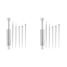 2X Piercing Taper Grabber Tool for Changing Jewelry - 14G 16G 18G 20G Stainless Steel Flat Back Earrings Applicator
