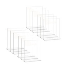 12 Pack Acrylic Sign Holder 8.5 X 11, Double-Sided Clear Sign Holder Plastic Stands for Display, for Office,Store