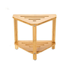 Poggiapiedi per Doccia, Sgabello per La Rasatura Delle Gambe, Sgabello Angolare In Legno Impermeabile con Ripiano Portaoggetti.