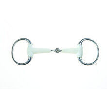 (5.5in, Ivory) Korsteel Flexi Mouth Jointed Eggbutt Snaffle Bit