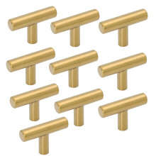 10 Pack Single Hole Gold Cabinet Knobs and Pulls Door Cupboards Bedroom Furniture Handles 50mm/2in Overall Length