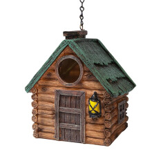 Casinhas de Pássaros para Exterior, Caixas de Nidificação para Pássaros de Jardim, Resina Pintada À Mão com Corrente para Pendurar