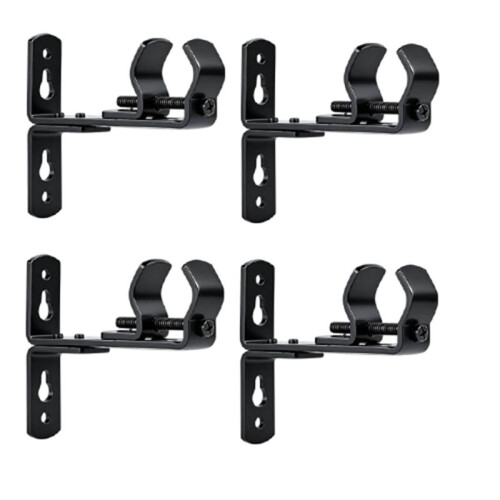 4 Pack Curtain Rod Bracket, Adjustable Curtain Rod Holders for Wall Ceiling Mount, Heavy Duty Window Drapery Hooks