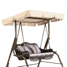 Outdoor Swing Top Cover Chair Cover Sun Canopy Cover Park Swing Rain Shelter Waterproof Furniture Cover Coffee Color