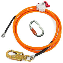 Climber Special Rope:Adjustable Positioning Rope with Inner Steel Wire Core Triple-Lock Buckle for Aerial Safe 12x3.6m