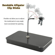 Model Spray Painting Tool Stand Base, 12 Pieces Bendable Alligator Clip Rod Set for Spray Painting Gundam Model Stand