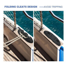 4 Pack Boat Folding Cleat,Flip Dock Cleats Marine Fold Cleats with Back Plate and Fasteners