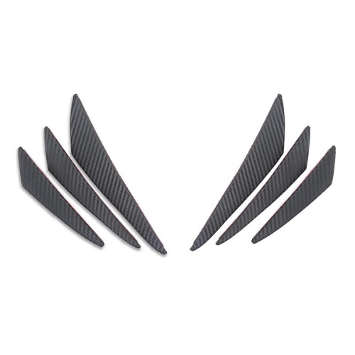 Universal Car Spoiler Canards Kit,Front Bumper Lip Splitter, Anti-Collision Diffuser, Soft Rubber Decorative Stickers