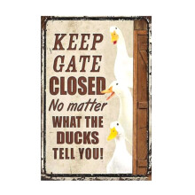 Duck Metal Sign Aluminum Vintage Duck Wall Decor for Home Bedroom Bar Restaurant Cafe Club 30x20CM