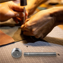 Kit D'Outils pour Rivets à Tête Cylindrique avec Poinçon et Base pour Travaux Manuels en Cuir. Orifice pour la Pose de Rivets de 6 mm