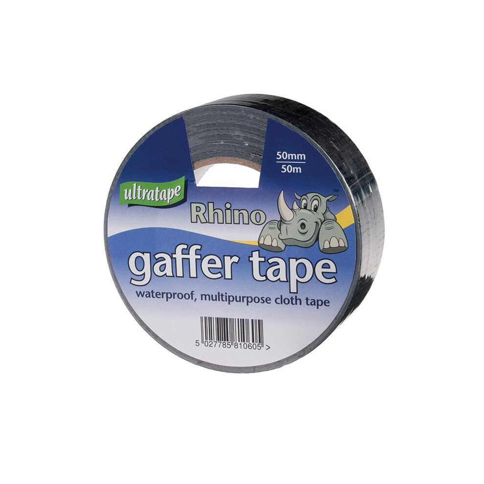 Ultratape Rhino 50M Gaffer Cloth Tape 50Mm Black 5063750894799
