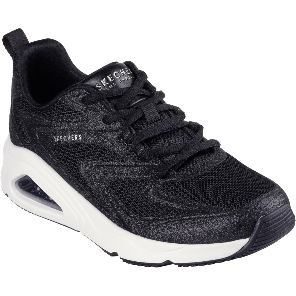Skechers (8 Uk, Black) Womens/Ladies Tres Air Uno Glitter Trainers