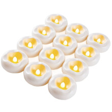 12 Bougies Flottantes LED Étanches, Bougies Chauffe-Plat à Piles de 7,6 cm (3 Pouces) pour Vases et Fêtes