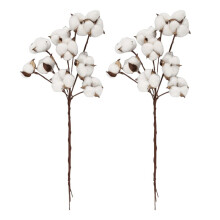 20Pcs Cotton Stems,Fake Cotton Flowers, Artificial Cotton Floral Stems Faux Farmhouse Decorations for Vase Home Decor