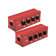 4 Channel Multi Network 3Pin XLR to Ethercon RJ45 Cat5 Ethernet Extender for Live Stage Audio Recording Studio Red