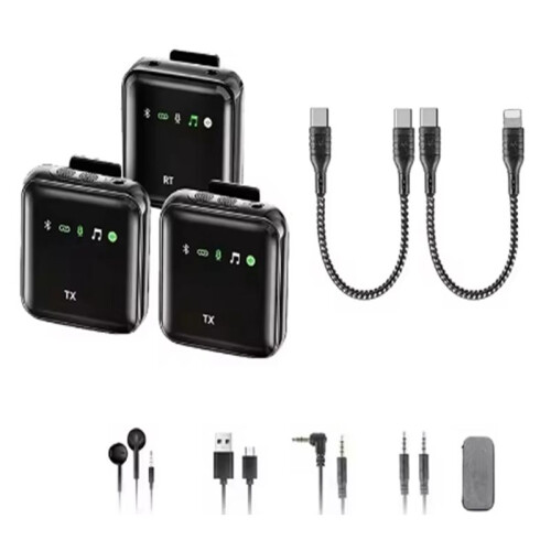 2.4G Wireless Lavalier Microphone System Audio Video Recording Microphone   Mic for Android/Camera/Laptop