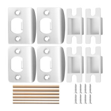 4 Pack Door Strike Plate-Stainless Steel Door Lock Strike Plate Repair Kits-Door Restorer Reinforcement