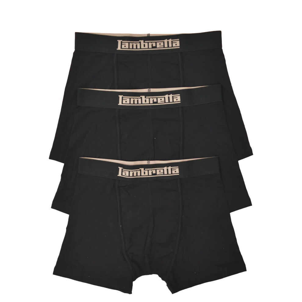 Lambretta (S, ) Mens Essential Boxer Shorts (Pack Of 3) Black