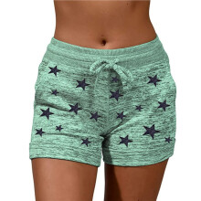 Sweat Shorts Womens Comfy Athletic Shorts High Waisted Workout Running Shorts Jogger Short Pants Green Star S