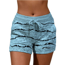 Sweat Shorts Womens Comfy Athletic Shorts High Waisted Workout Running Shorts Jogger Short Pants Sky Stripes L