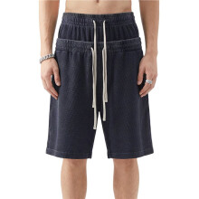 Herr Casual Sweatshorts Träningsshorts med Fickor Svart L