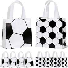 28Pcs Soccer Goodie Snack Gift Bags, Soccer Party Favor Bags with Handles for Sports Team, for Football Game Souvenirs