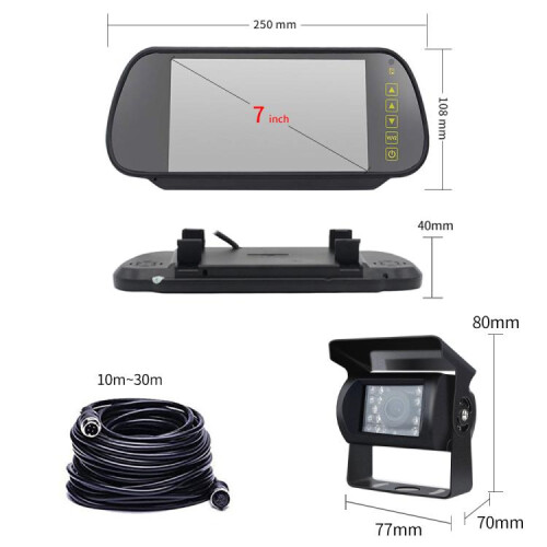 Kit moniteur caméra de recul 7 pouces (noir) : Cadeau surprise 2