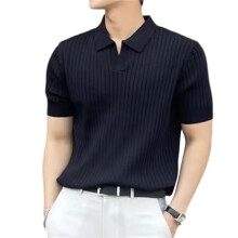 da Uomo Casual Estiva A Maniche Corte, Ideale per Vacanze al Mare, In Maglia Elasticizzata, Perfetta per il Nero XL