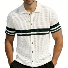 da Uomo Vintage A Righe con Bottoni, In Maglia, Ideali per il Verde M