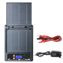 10KM 2J Solar Electric Fence Controller 18000AH Battery 6-12KV Adjustable for Farm Livestock Poultry FenceEnergizer EU