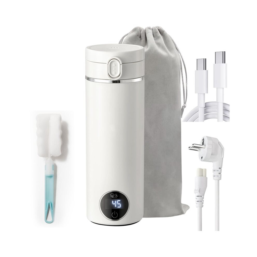 500Ml Portable Travel Kettle, Usb-C Electric Water Heater, 300W Fast Heating, 37Â100C Temperature Control Eu Plug 6032199702056
