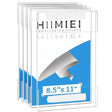 5pcs A4 Wall Mount 8.5x11 Clear Acrylic Sign Holder with Adhesive Tape Portrait Door Plastic Photo Ads Poster Frames