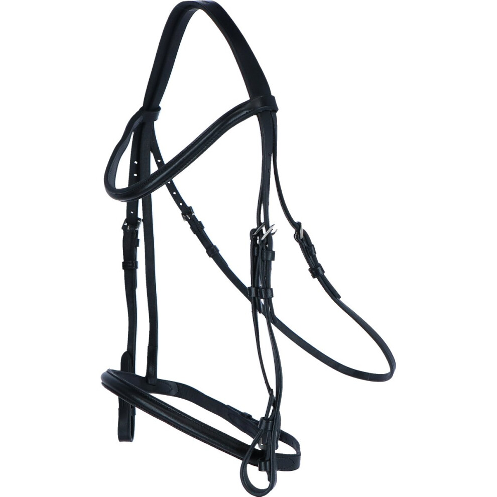 Photos - Equestrianism  Aviemore Raised Cavesson Leather Horse Bridle(Cob, Black)