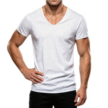 Heren T-Shirts Korte Mouw Klassiek V-Hals T-Shirt Casual Zomer Basis T-Shirt Wit XXXL