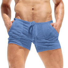 Mens See Through Shorts Men'S Breathable Sheer Lounge Underwear Short Tights with Drawstring Royal XL