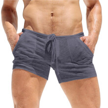 Mens See Through Shorts Men'S Breathable Sheer Lounge Underwear Short Tights with Drawstring Dark Gray S