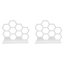 2X Naturholz Weiß Wabenschmuck Ohrringe Halskette Aufbewahrungsregalhalter Schmuck Display Stand Ohrring Aufbewahrungsregal