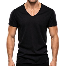 Men'S T Shirts Short Sleeve Classic V Neck T-Shirt Casual Summer Basic Tee Shirt F037-Black S