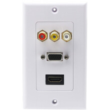-Kompatible VGA-3RCA-Kombi-TV-AV-Anschlussdose, Wandabdeckung