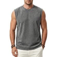 Canotte da Uomo per Allenamento, T-Shirt Senza Maniche, T-Shirt da Palestra con Lavaggio Acido, T-Shirt da Corsa, da Spiaggia, Vestibilità Ampia