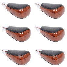 6X Wood Grain Car Gear Shift Knob for Camry/Harrier Fortuner Crown Land Lever Shifter Stick Black