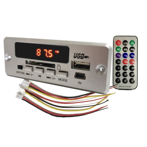 Kit per Auto  5.0  12V con Decoder MP3, Modulo Audio WMA per Lettore Musicale per Auto, Audio Lossless, USB, AUX, TF e Radio.