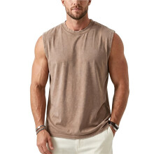 Canotte da Uomo per Allenamento, T-Shirt Senza Maniche, T-Shirt da Palestra con Lavaggio Acido, T-Shirt da Corsa, da Spiaggia, Vestibilità Ampia