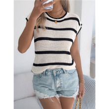 Womens Lightweights Sweater Spring Summer Outfits Short Sleeve Knit Fashion Clothing Resort Wear Apricot Color S