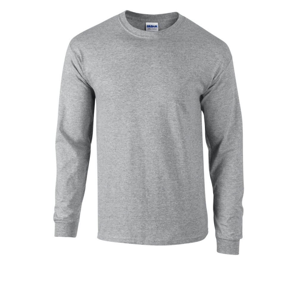 Gildan (4Xl, Sports Grey) Unisex Adult Ultra Cotton Long-Sleeved T-Shirt