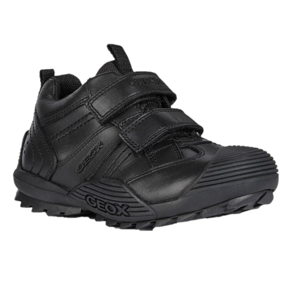 Geox (8.5 Uk Child, ) Childrens/Kids J Savage A Leather School Shoes Black
