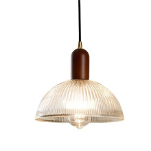 Suspension en Bois Style Rétro Nordique pour Salle à Manger et Chambre - Élégante Lampe Suspendue Couleur Noyer