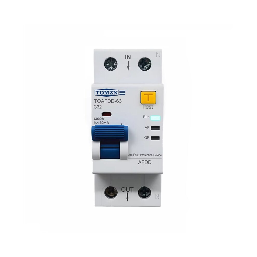 Tomzn 2P 32A Afdd Arc Fault Detection Device Rcbo Circuit Breaker Residual Current Leakage Short-Circuit Overload Protection 6032963210145